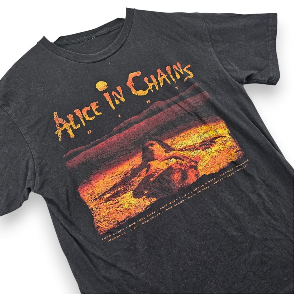 Alice In Chains Dirt Graphic T Shirt Mens S Black Cotton Grunge Rock Band Tee